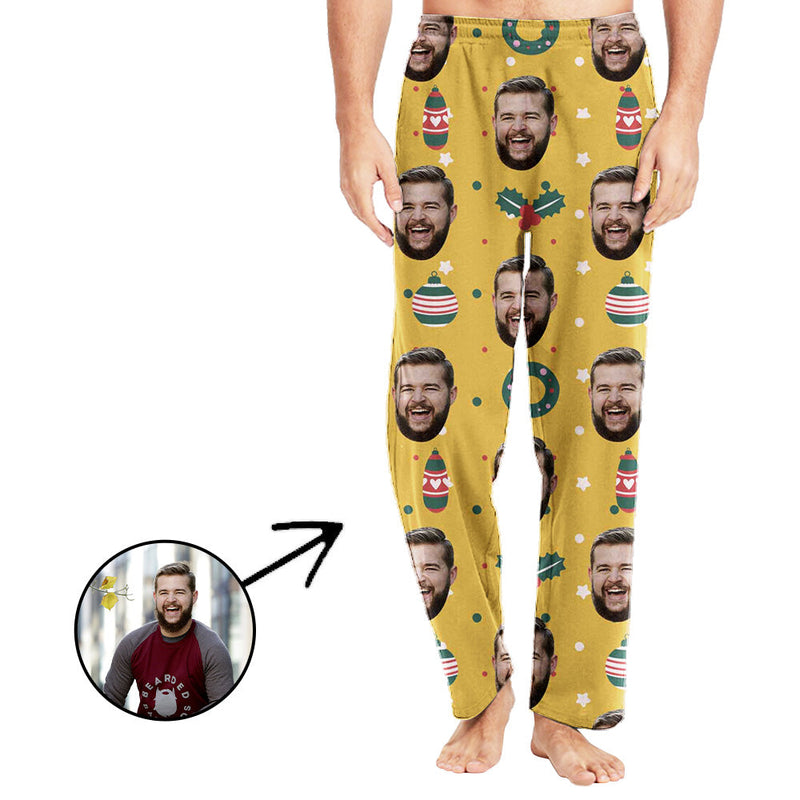 Personalisiert Foto Pyjamas Hose für Männer Feiern Sie Weihnachten mit Ihnen