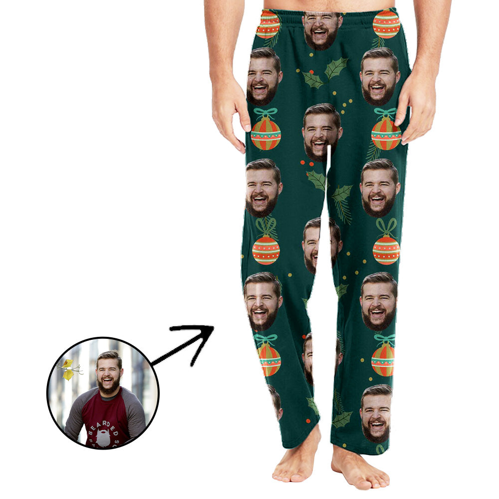 Personalisiert Foto Pyjamas Hose für Männer Weihnachtsanhänger für Sie