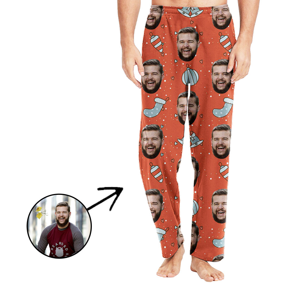 Personalisiert Foto Pyjamas Hose für Männer Schöner Weihnachtsdruck