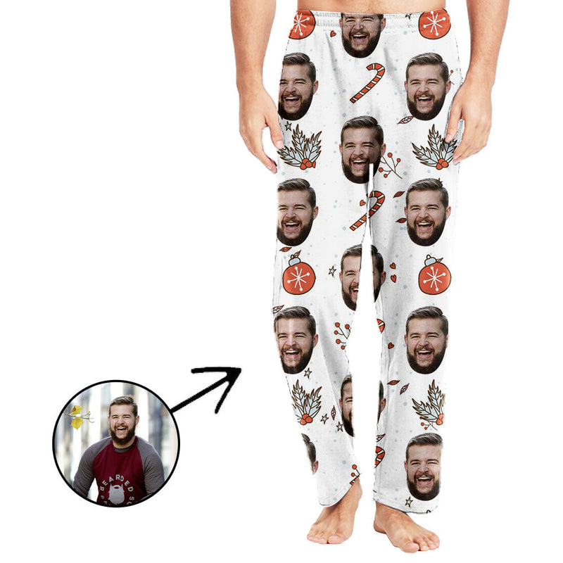 Personalisiert Foto Pyjamas Hose für Männer Weihnachten ist glücklich