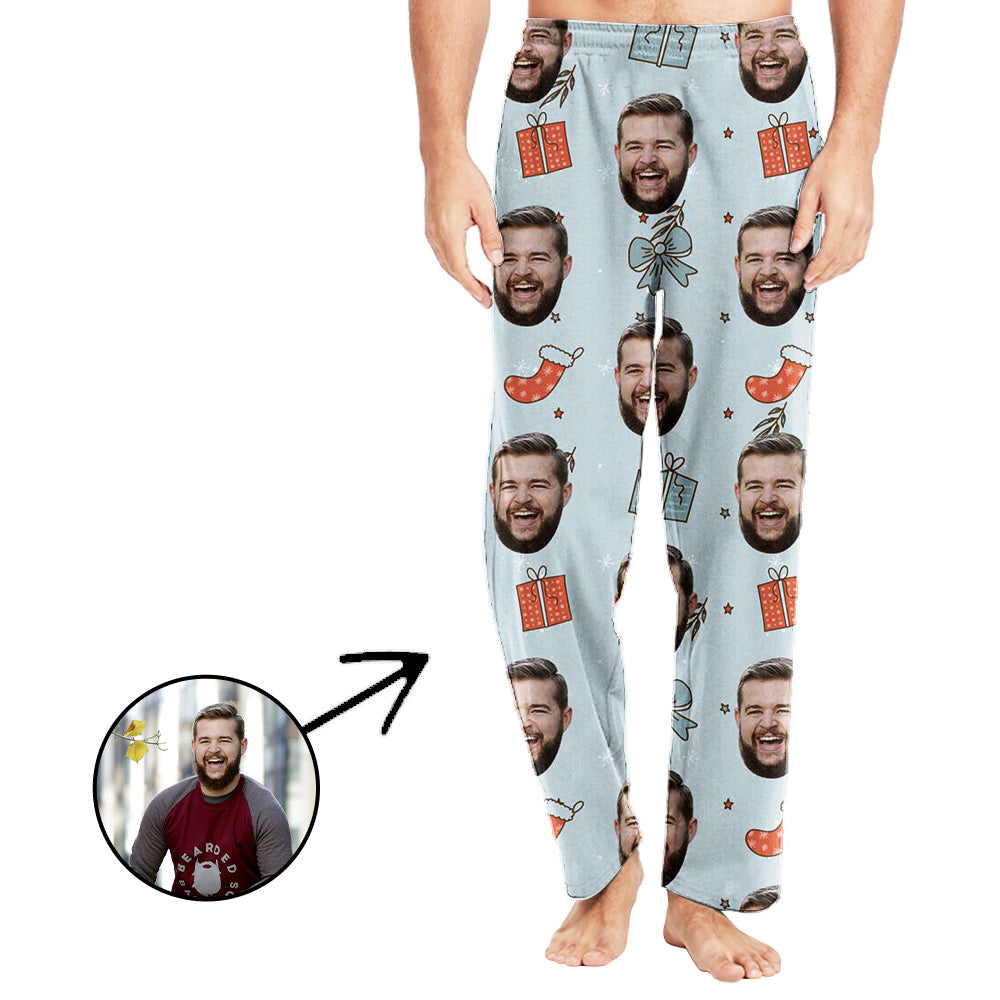 Personalisiert Foto Pyjamas Hose für Männer Weihnachtsgeschenke für Sie