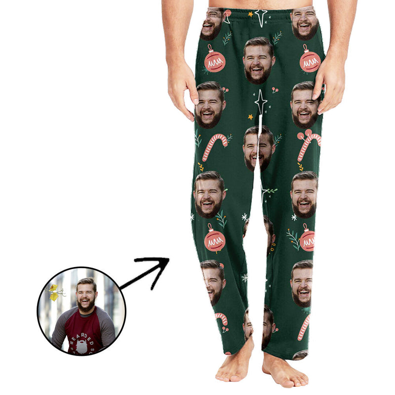 Personalisiert Foto Pyjamas Hose für Männer Zuckerstange und du