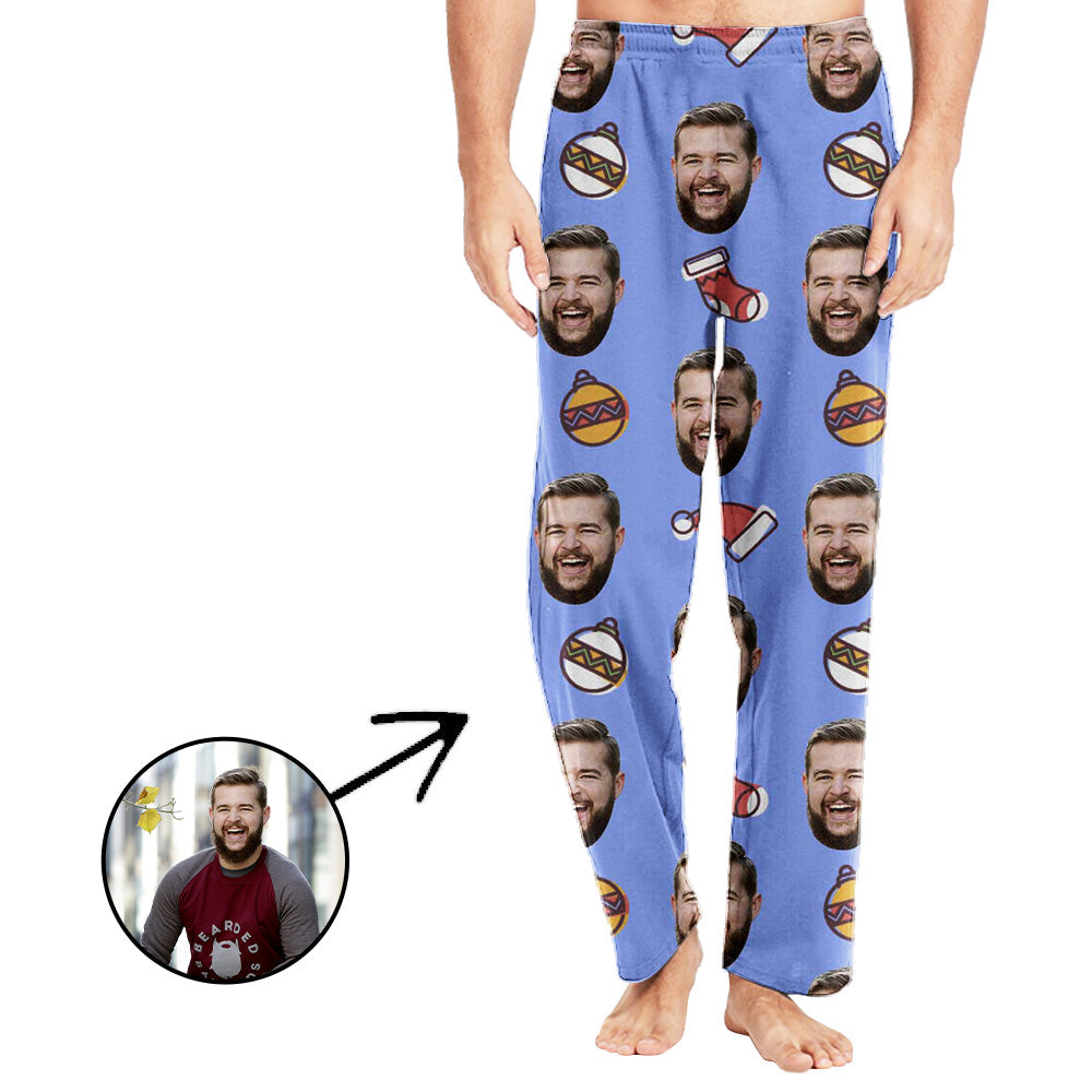 Personalisiert Foto Pyjamas Hose für Männer Lichter und Socken