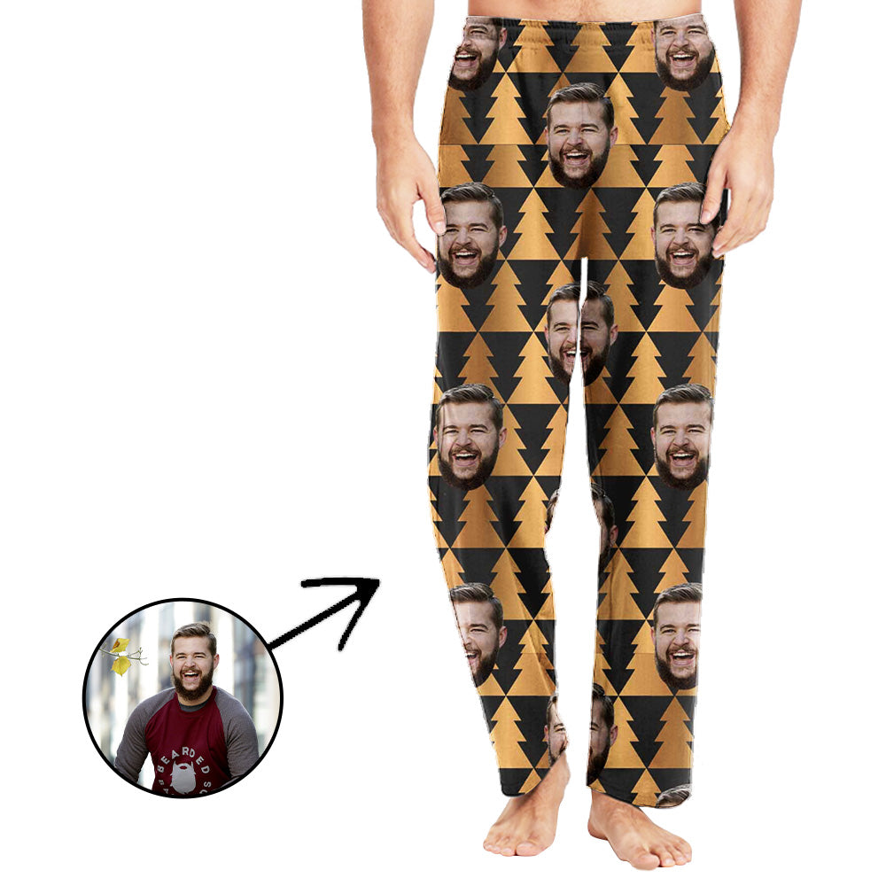 Personalisiert Foto Pyjamas Hose für Männer Überall am Weihnachtsbaum