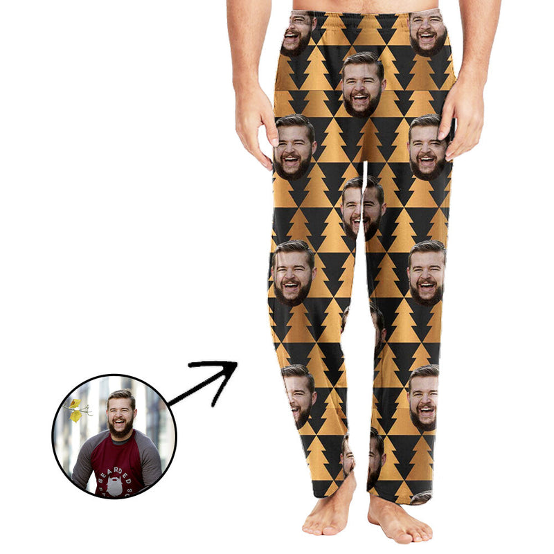 Personalisiert Foto Pyjamas Hose für Männer Überall am Weihnachtsbaum