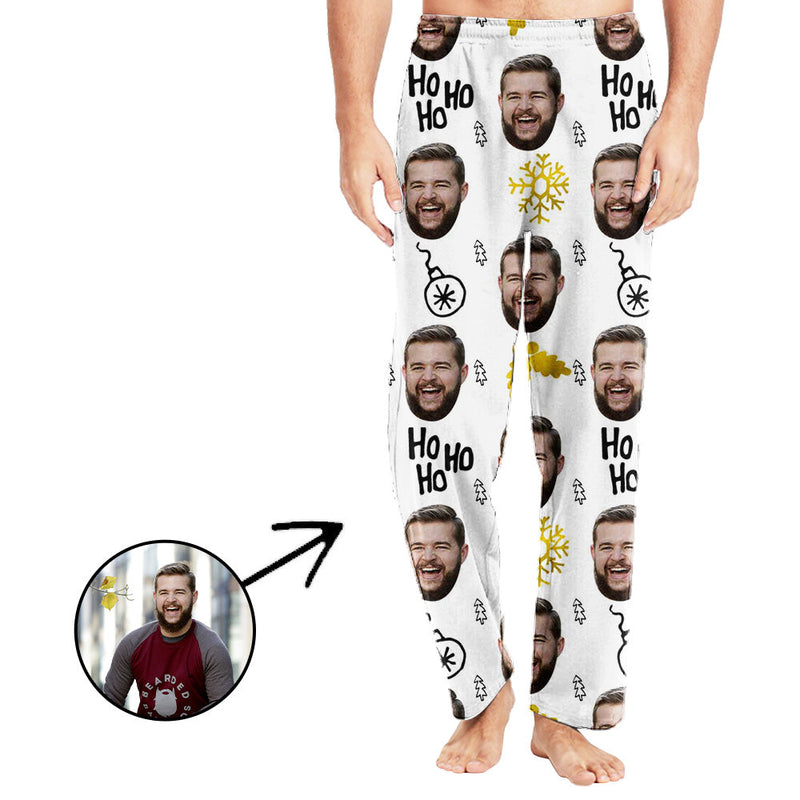 Personalisiert Foto Pyjamas Hose für Männer Schneeflocke