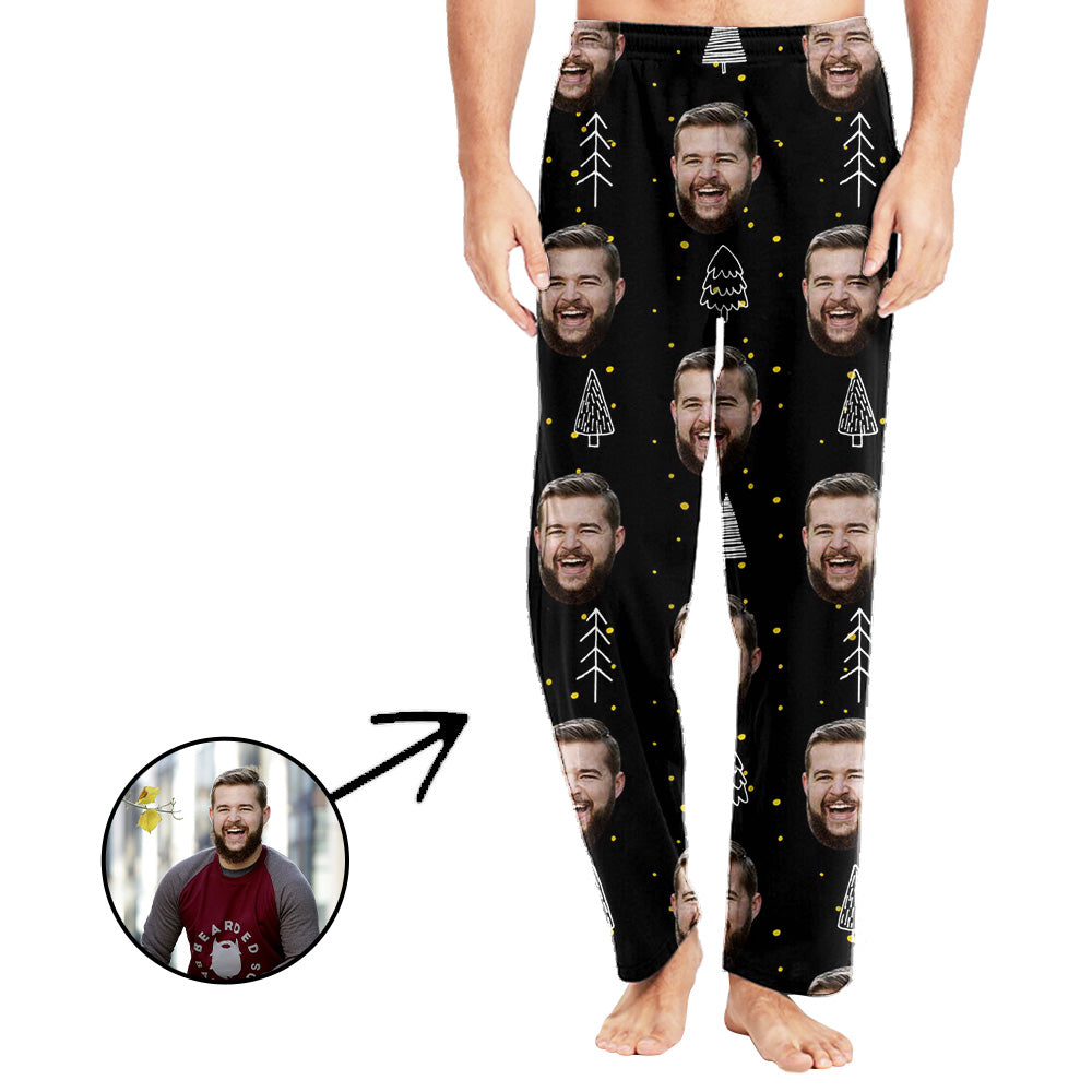 Personalisiert Foto Pyjamas Hose für Männer Weihnachtsbaum