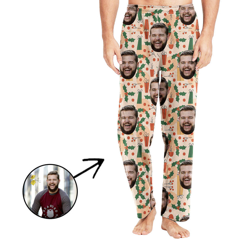 Personalisiert Foto Pyjamas Hose für Männer Weihnachtspandanten