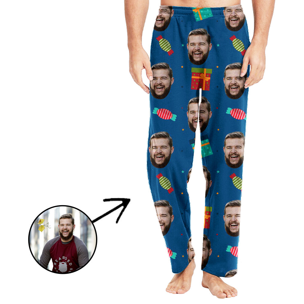 Personalisiert Foto Pyjamas Hose für Männer Süßigkeiten und Geschenke