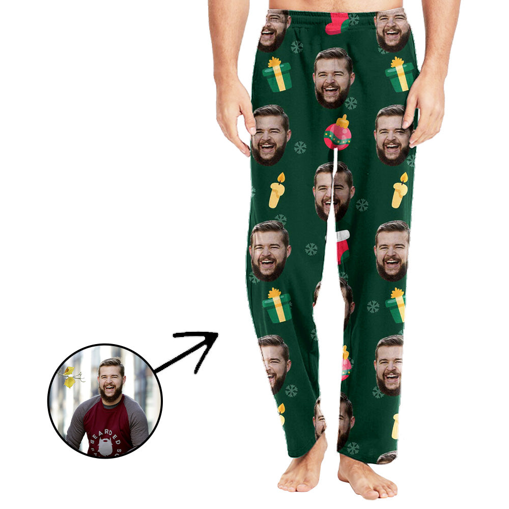 Personalisiert Foto Pyjamas Hose für Männer Schöne Kerze und Geschenke