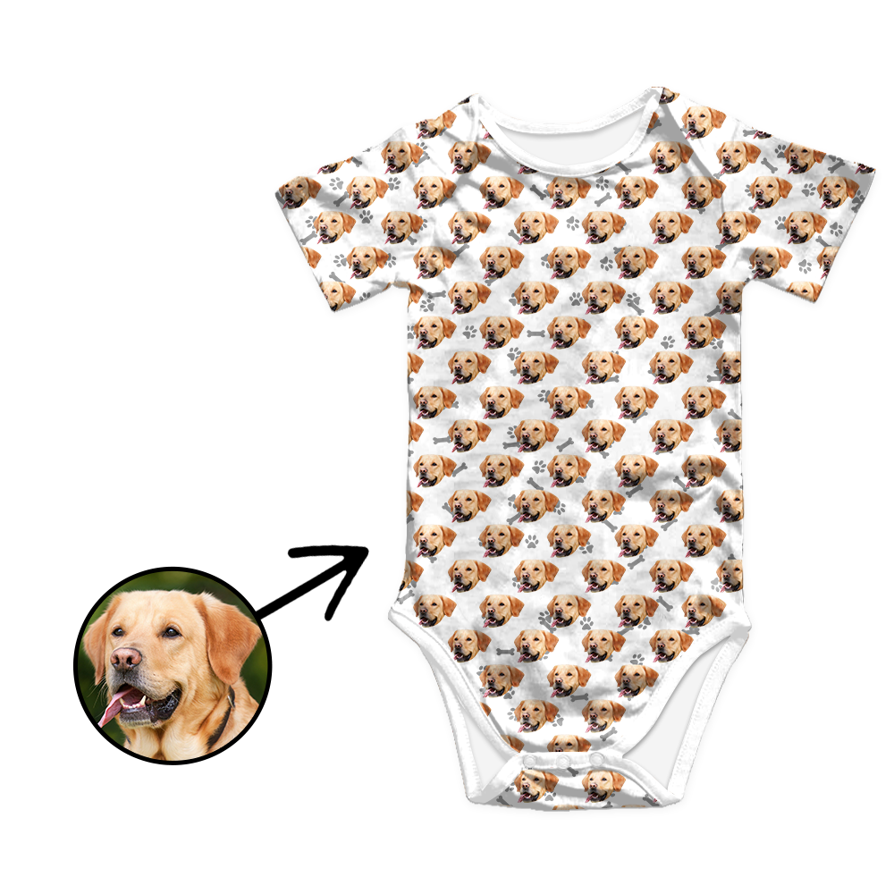 Kundenspezifischer Foto-Baby-Bodysuit-Herz-Hundeabdruck