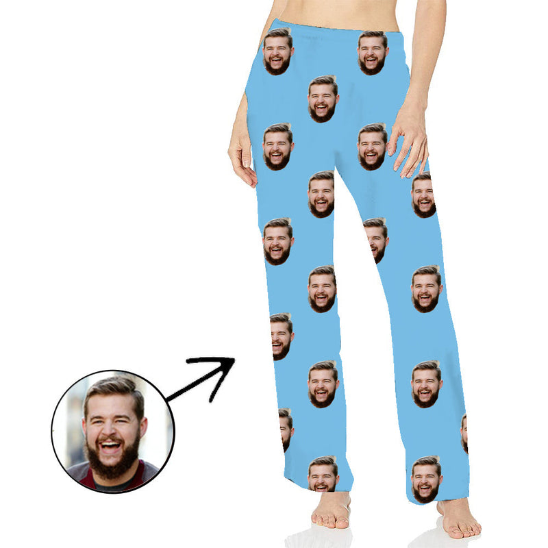 Personalisiert Foto Pyjamas Hose für Frauen Ich liebe mein Mädchen Langarm