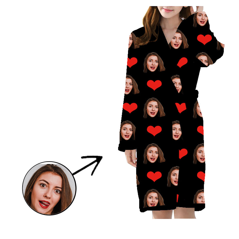 Benutzerdefinierte Pyjama Robe Unisex Herz Ich liebe meine Frau Satin Pyjama Robe Flanell Pyjama Robe